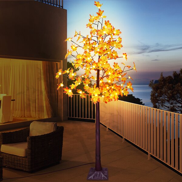 Fall Maple Tree Lights W/ 24 LED Leaves Light Up Thanksgiving Decoration Table 