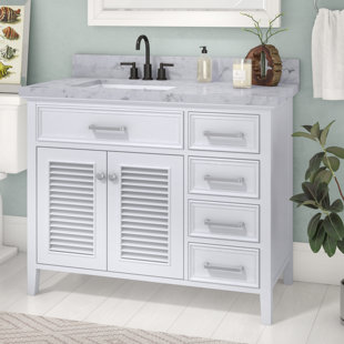 Left Offset Sink Vanity Wayfair Hamil Left Offset 43 Single Bathroom Vanity Set With Mirror