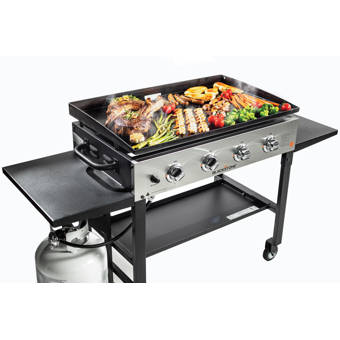 Blackstone Griddle Cooking Station 4 Burner Flat Top Propane Gas Grill With Side Shelves Reviews Wayfair