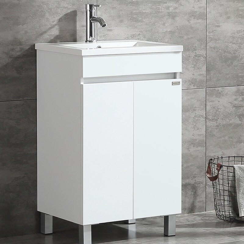Wonline 20 White Single Wood Bathroom Vanity Cabinet Reviews Wayfair