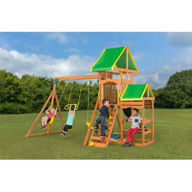 pine hill wooden swing set