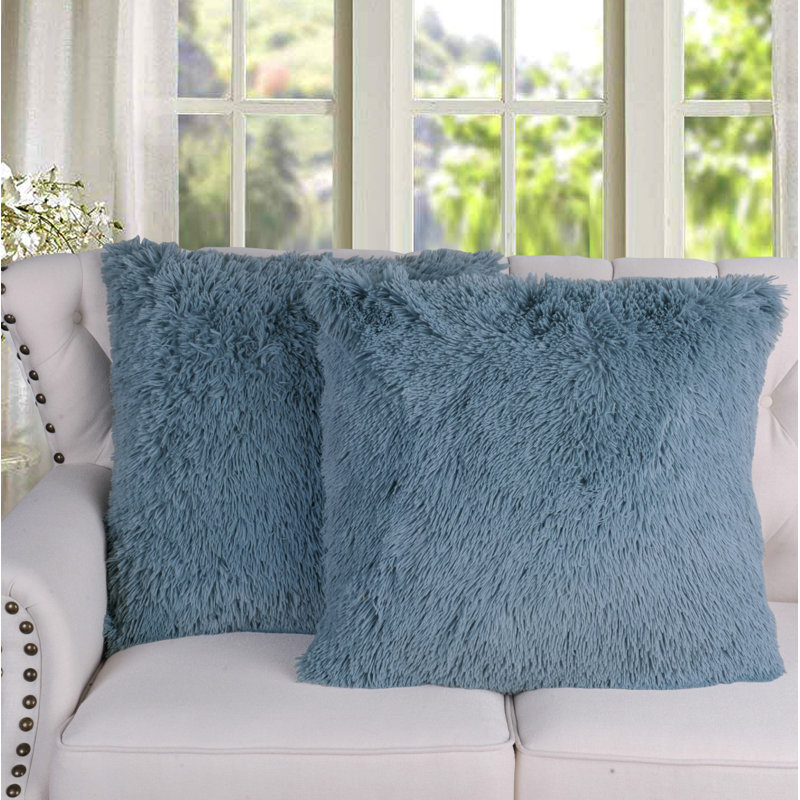 Ebern Designs Leonetti Shaggy Throw Pillow Cover Reviews Wayfair
