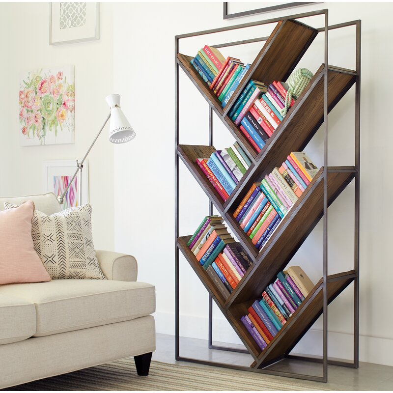 Foundry Select Byram Brandie Geometric Bookcase | Wayfair
