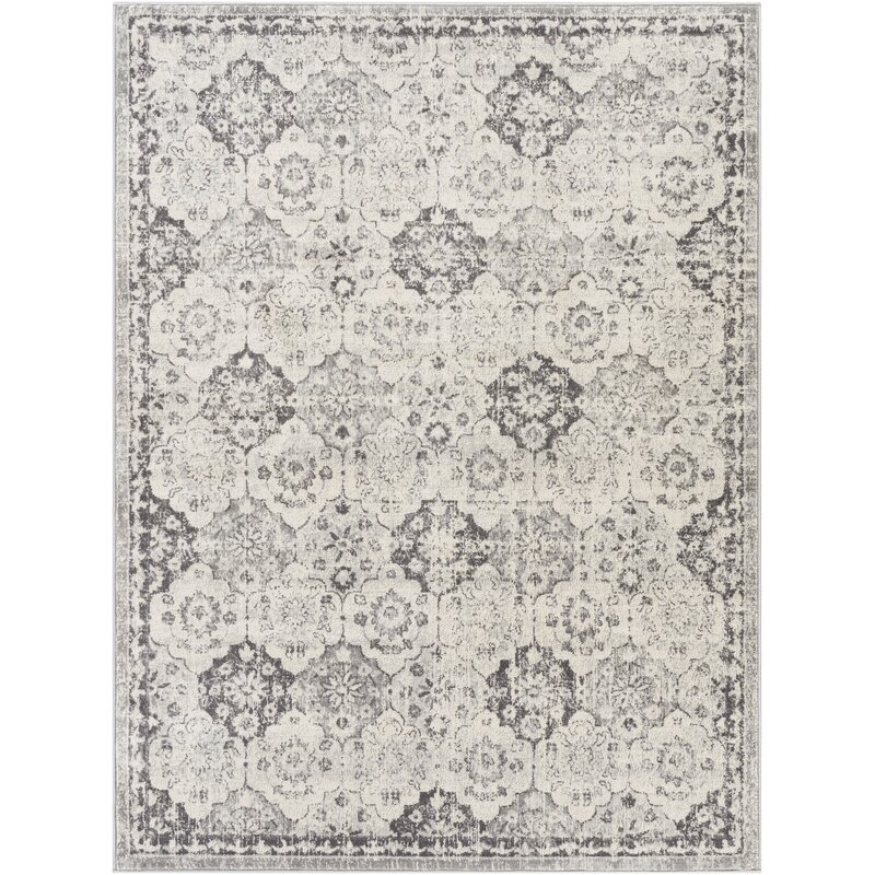 Bungalow Rose Souvenance Cream/Charcoal Rug | Wayfair