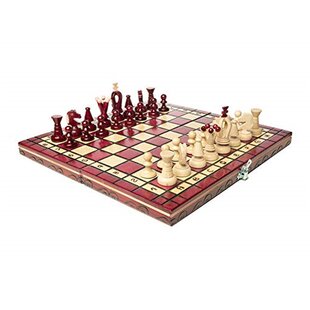 Wooden Chess Set MAGNETIC 26,5 x 26,5 cm Chessboard & Chess Pieces SQUARE Basic