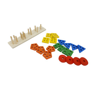 Wooden 6 pc Airplane Colorful Puzzle Toy Baby Educational Bricks Toy Wood Toys 