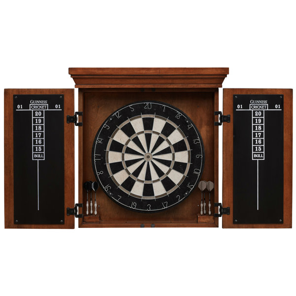 American Heritage Guinness Dartboard Cabinet Set Reviews Wayfair