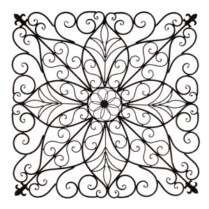 Square Grapevine Iron Panel Wall Decor