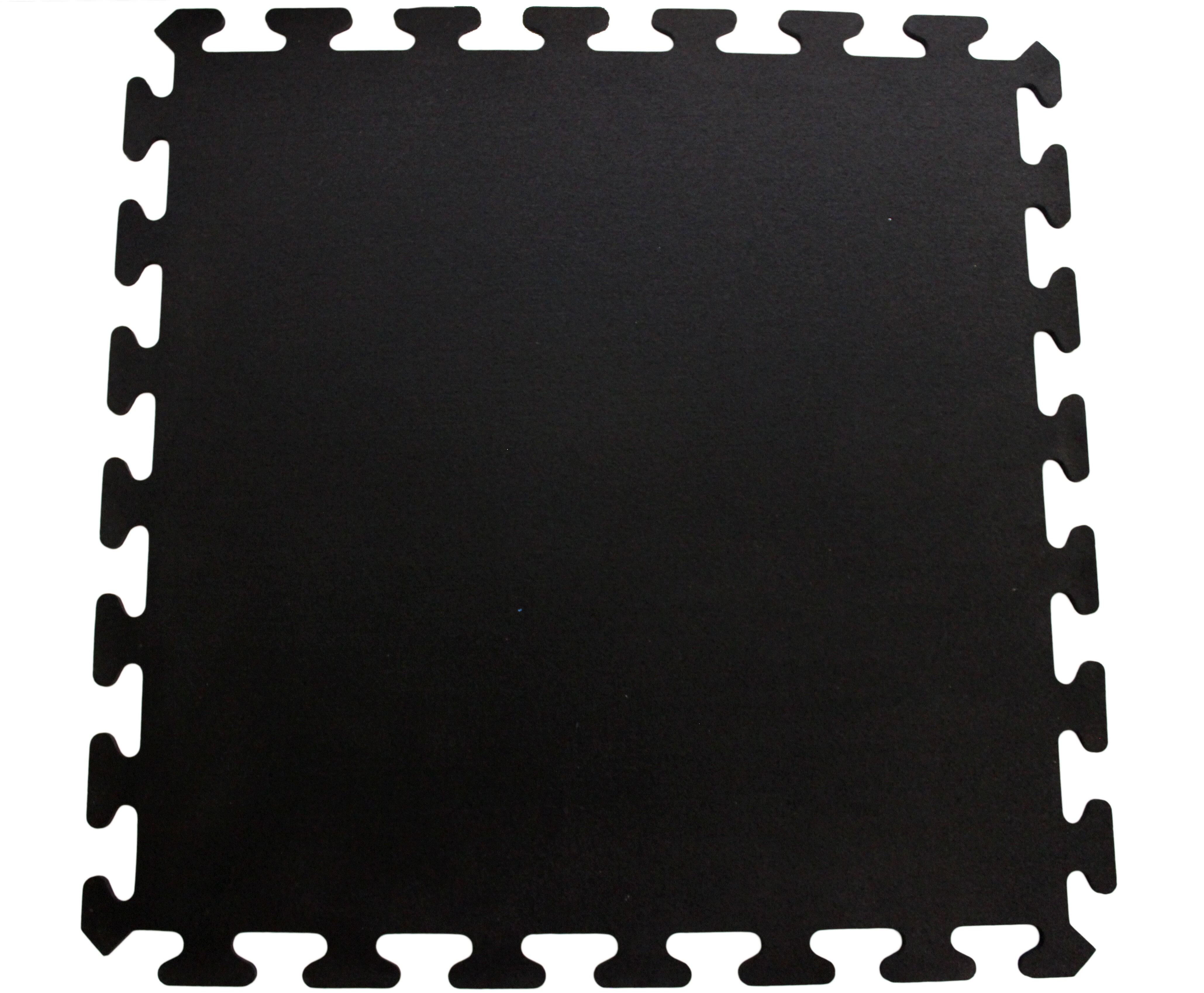 23 x 23 Interlocking Rubber Tile Solid Black Center Single Tile American Floor Mats Sport 8mm Heavy Duty Rubber Flooring 