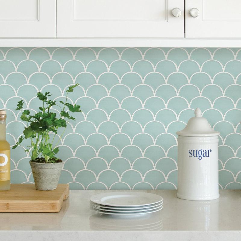 WallPops! Shell 10" x 10" Resin Peel & Stick Backsplash ...