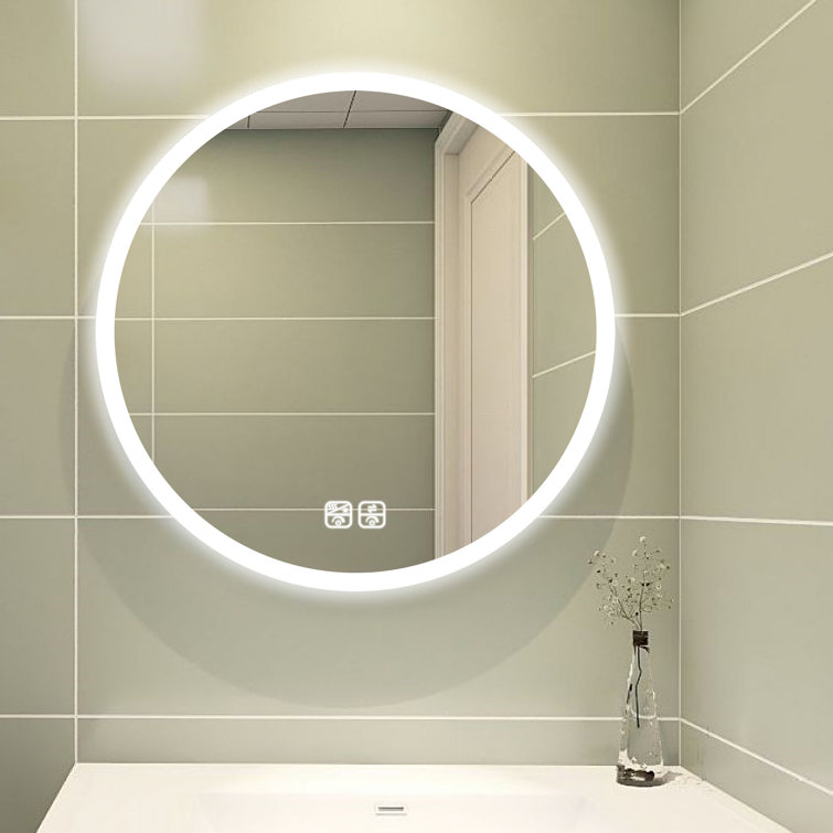 Wrought Studio Haya Modern & Contemporary Frameless Lighted Bathroom
