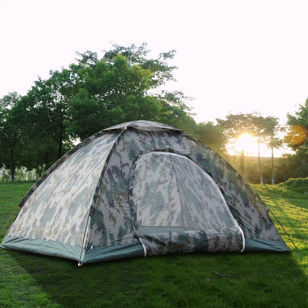 Portable Outdoor Picnic Camping Hiking 3-4 Person Folding Dome Tent Camouflage 