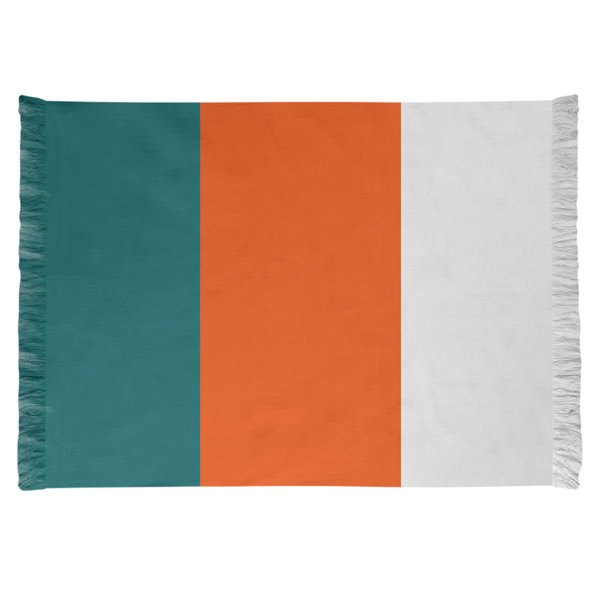 East Urban Home Miami Throwback Football Blue Orange Area Rug Wayfair