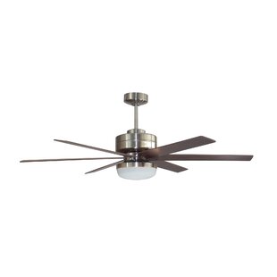 54 Brack Dual Mount 6 Blade Ceiling Fan With Remote Light Kit Included