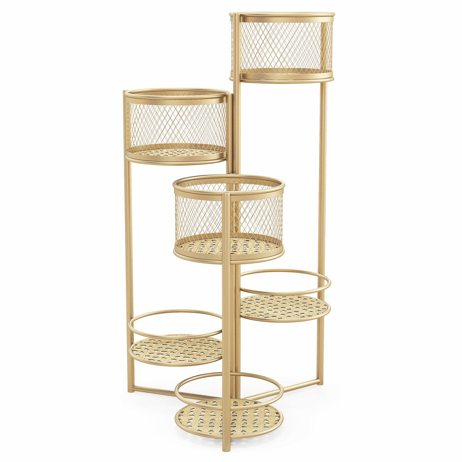 Mercer41 6-tier Metal Plant Stand Shelf Folding Corner Flower Pot ...