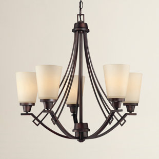 Go to store & view more images Simpson 5-Light Shaded Glass/Crystal Chandelier by Latitude Run