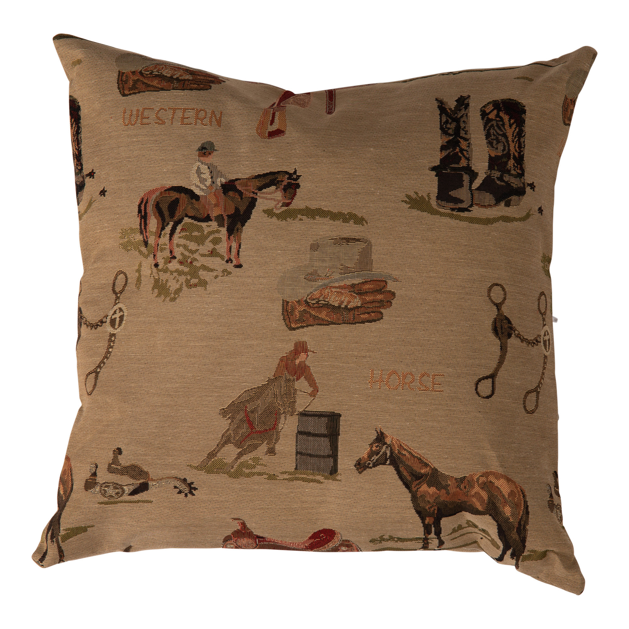 PILLOWS ADVICE FROM A HORSE REVERSIBLE TAPESTRY THROW PILLOW EQUESTRIAN 