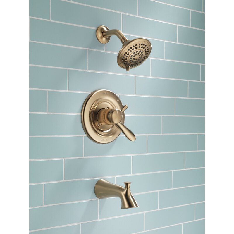 T17438 Ss Cz Delta Lahara Tub And Shower Faucet Trim With Lever