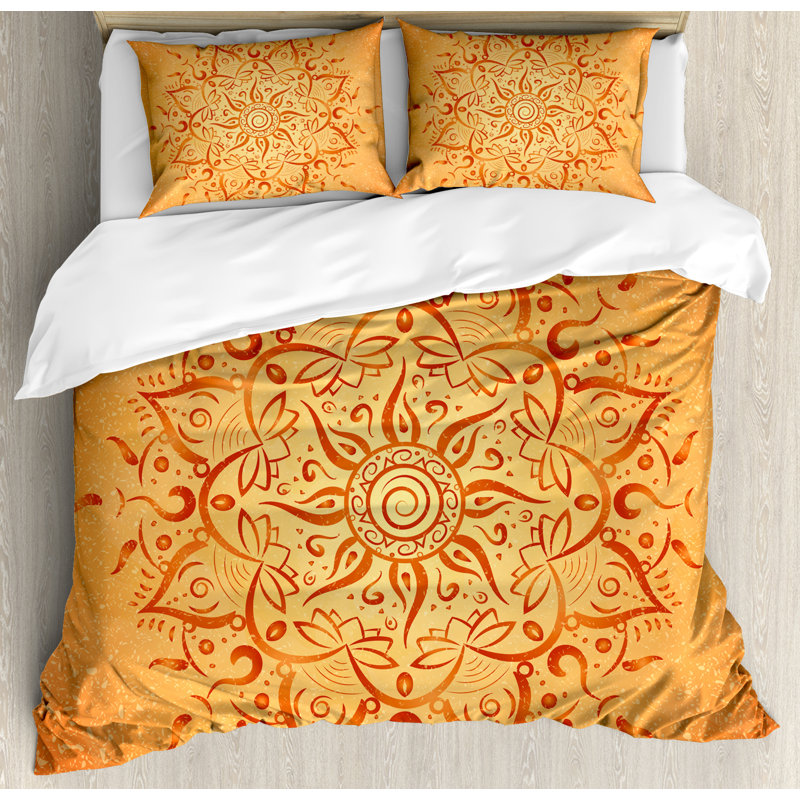 Ambesonne Lotus African Tribal Ethnic Sun Pattern With Primitive