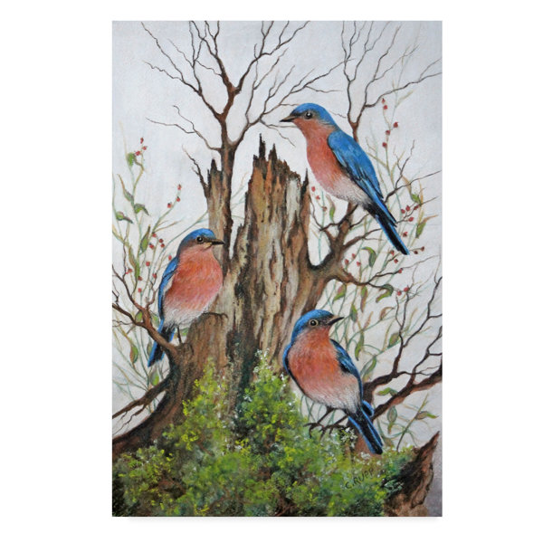Charlton Home A Bluebird Morning Acrylic Painting Print On