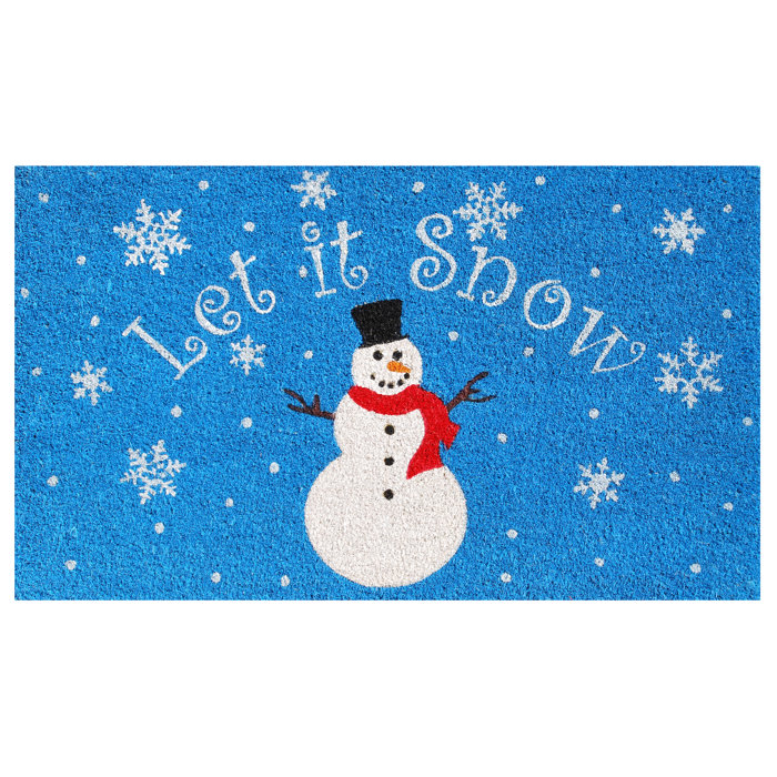 Let It Snow 29 In X 17 In Non Slip Outdoor Door Mat