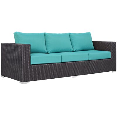 Winston Porter Biergh Patio Sofa With Cushions Winston Porter Cushion Color Turquoise From Wayfair North America Daily Mail