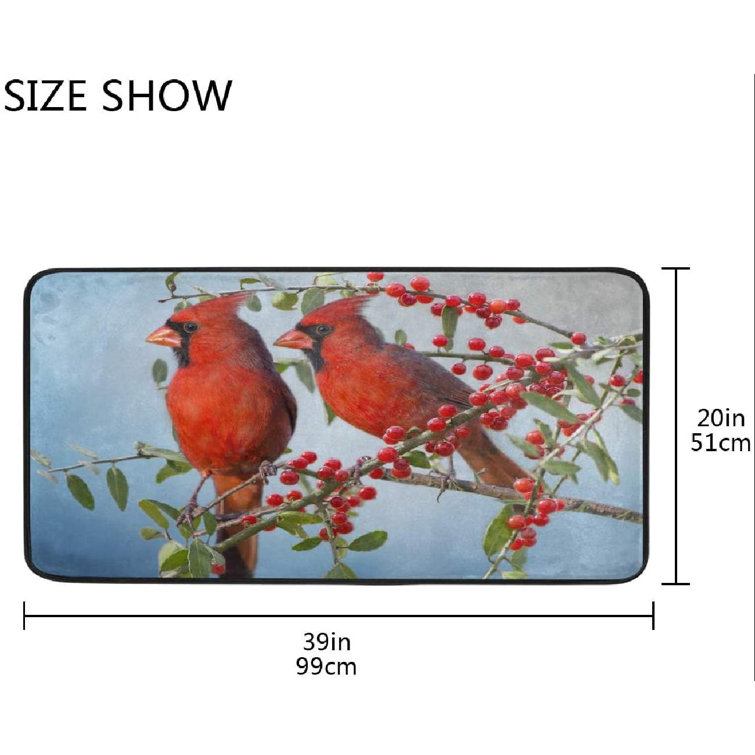 Kitchen Mat Northern Cardinals Red Birds Kitchen Rug Mat Anti-Fatigue  Comfort Floor Mat Non Slip Oil Stain Resistant Easy To Clean Kitchen Rug  Bath ...