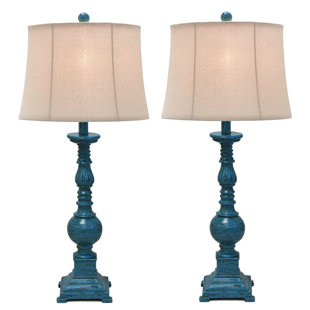 Kerry Distressed Polystone Pedestal 31 Table Lamp (Set Of 2) by Urban Designs 2019 Coupon