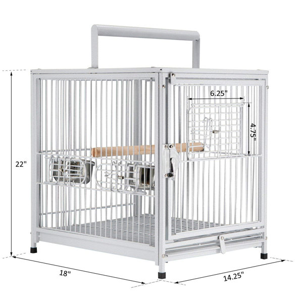 Hettinger 22'' Iron Flat Top Floor Bird Cage with Wheels