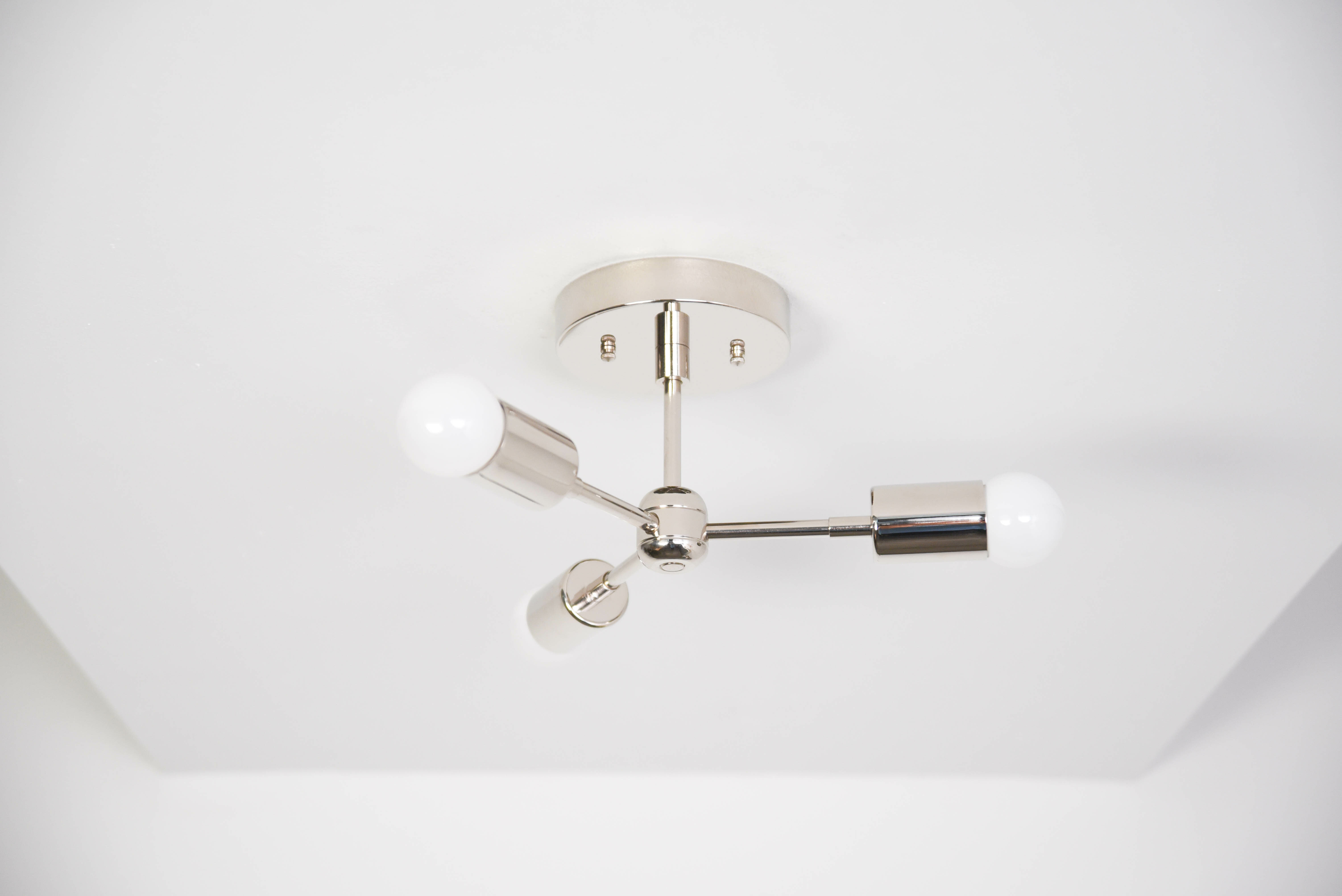 white sputnik flush mount