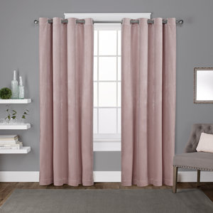 Rossum Polyester Top Solid Semi-Sheer Grommet Curtain Panels (Set of 2)