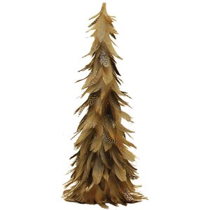 Light Glittered Feather Cone Tree Christmas Decoration