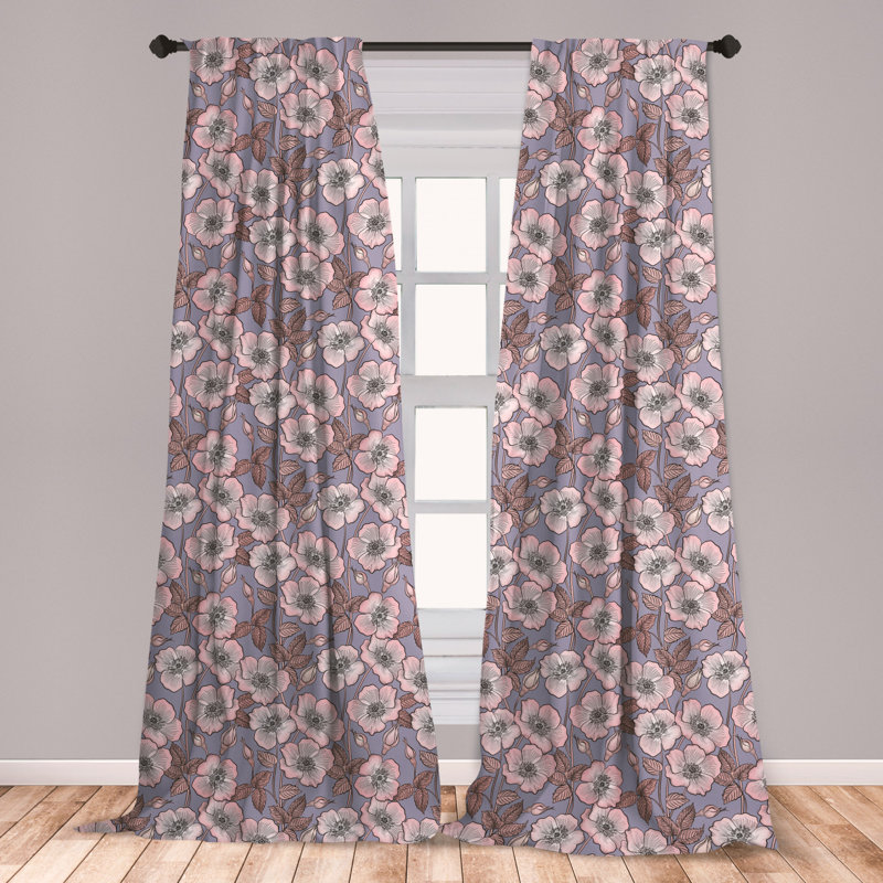 East Urban Home Ambesonne Vintage Curtains Graceful Nature Theme