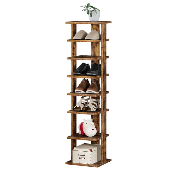 3 4 Tier Wooden Shoe Rack Shelf Organiser Small Storage Upright Stackable Stand