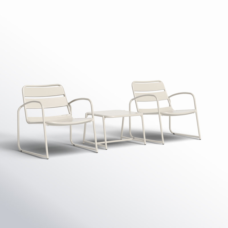 Bittany 3 Piece Seating Group Frame Color: Matte White