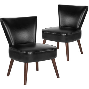 MacArthur Leather Side Chair (Set of 2) by Ebern Designs