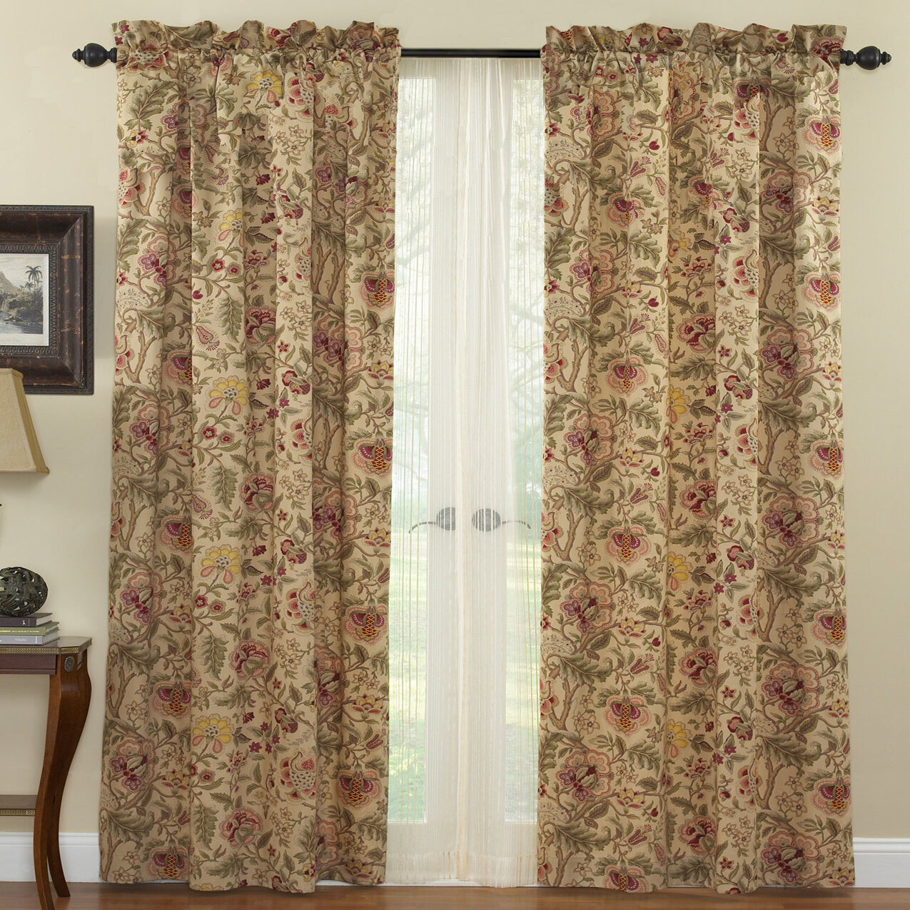 Waverly Imperial Dress Drapery Floral Room Darkening Rod Pocket Curtain Panels Reviews Wayfair