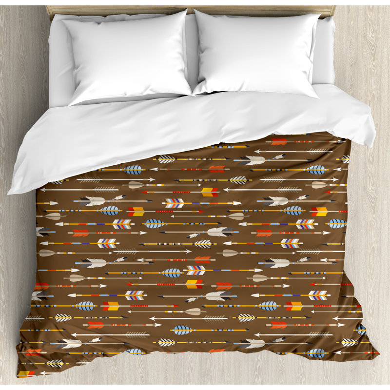 East Urban Home Tribal Ethnic Native American Indian With Backdrop And Colorful Arrows Image Duvet Cover Set Wayfair