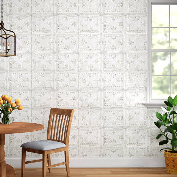 Charlton Home® Rossini Tin Tile Peel and Stick Wallpaper
