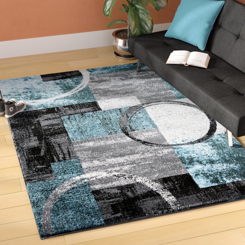 Trent Austin Design Federico Abstract Circle Grey Blue Area Rug Reviews Wayfair Ca