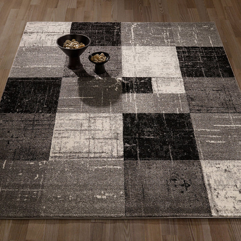 Black Area Rugs casamode functional furniture city geometric/square tiles gray Black Area Rugs casamode functional furniture city geometric/square tiles gray