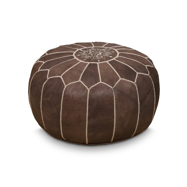New Authentic Moroccan Pouf Leather Ottoman Pouffe Handmade Genuine Footstool 