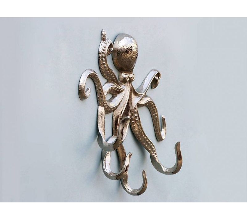 Heavy Cast Iron Octopus Towel Hanger Coat Hooks Hat Hook Antiques