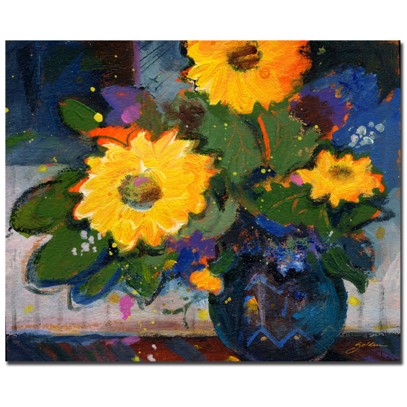 Trademark Art Tree Yellow Flowers By Sheila Golden Framed Painting Print On Wrapped Canvas Wayfair