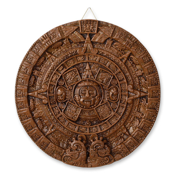 Bungalow Rose Aztec Calendar Ceramic Plaque Wall Decor Wayfair