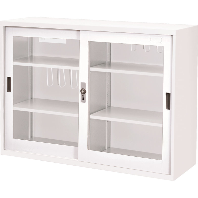 Symple Stuff 46 5 Glass Doors With Lock Storage Cabinet Wayfair