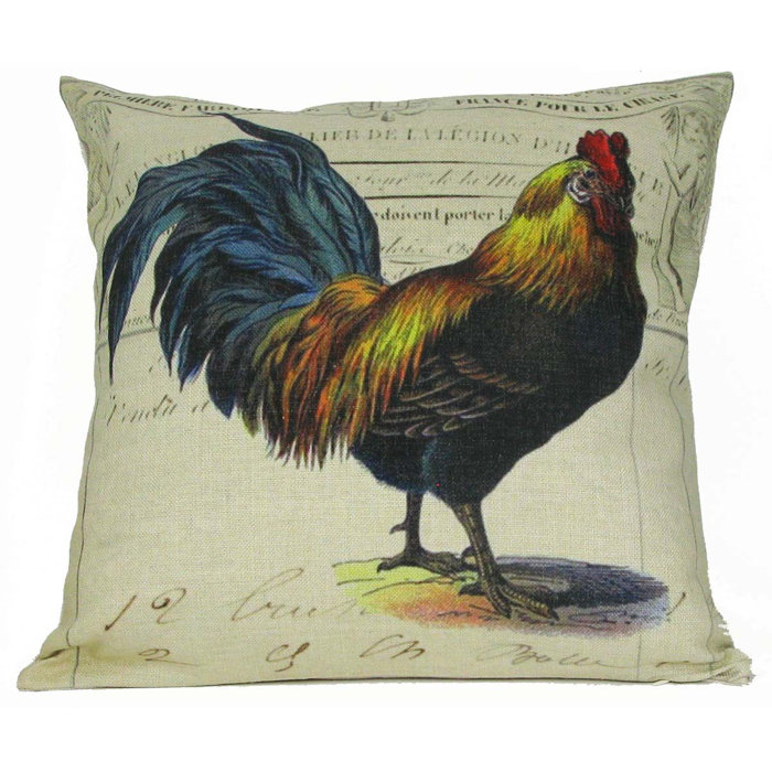 Golden Hill Studio Blue Tail Rooster Throw Pillow Reviews