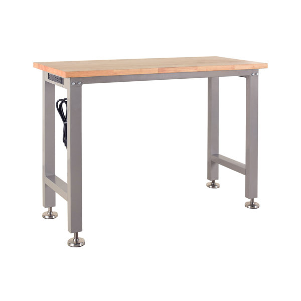 WFX Utility Lela 48 W Adjustable Height Butcher Block Top Workbench | Wayfair Lela 48 W Adjustable Height Butcher Block Top... 