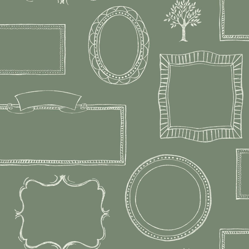 York Wallcoverings 33 L X 20 5 W Chalkboard Frames Wallpaper Roll