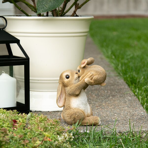 Sitting Rabbit Bunny Door Stop Porter with Handle Rustic Cast Iron 16-inch 
